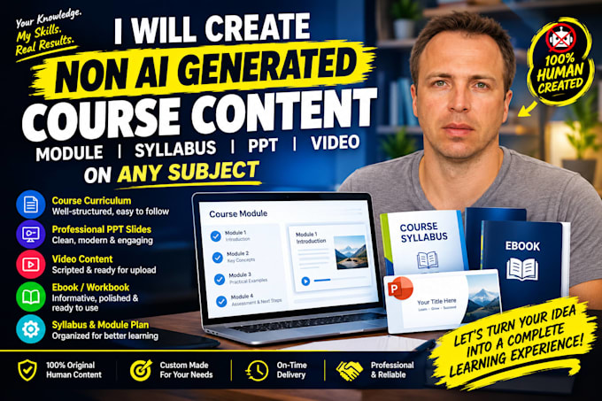 create course module syllabus ppt video content upload ebook on any subject