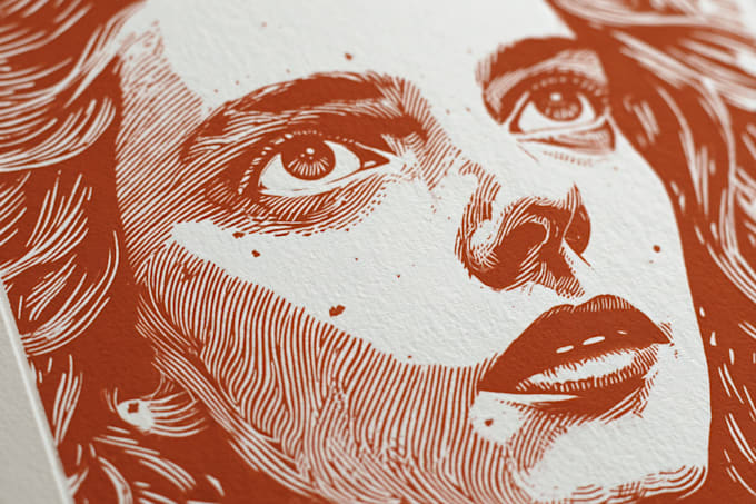 create a portrait print linocut