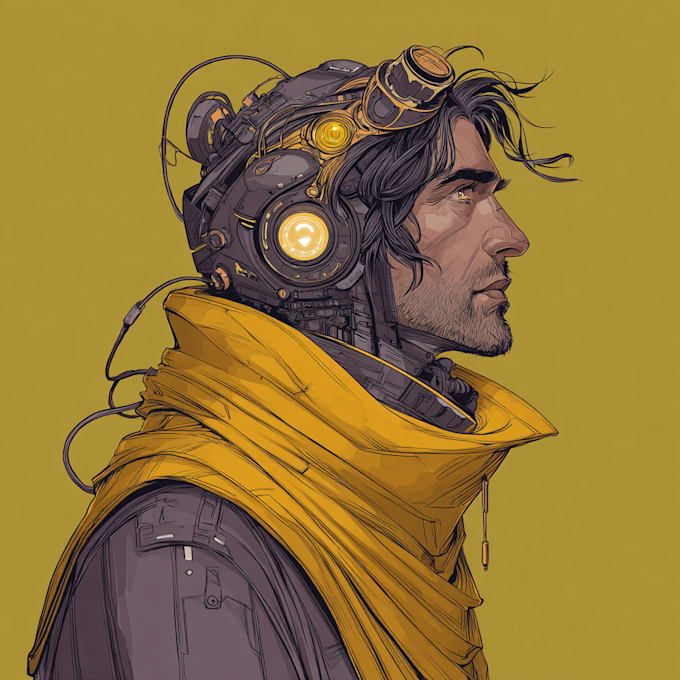 Draw your sci fi character illustration or fantasy concept art by ...
