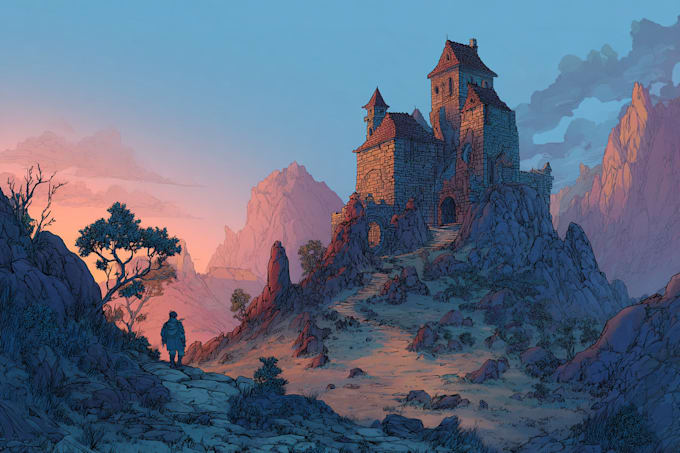 draw landscape illustrations and backgrounds