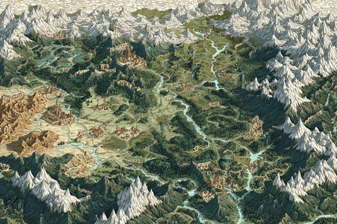 do fantasy map design map maker vector map illustration