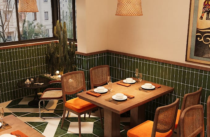 redesign minimalist cafe,coffee bar render,takeaway bakery,dining layout eatery