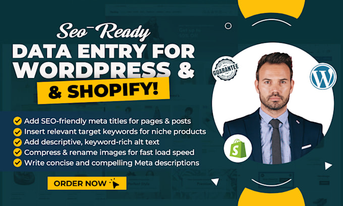 do wordpress and shopify data entry