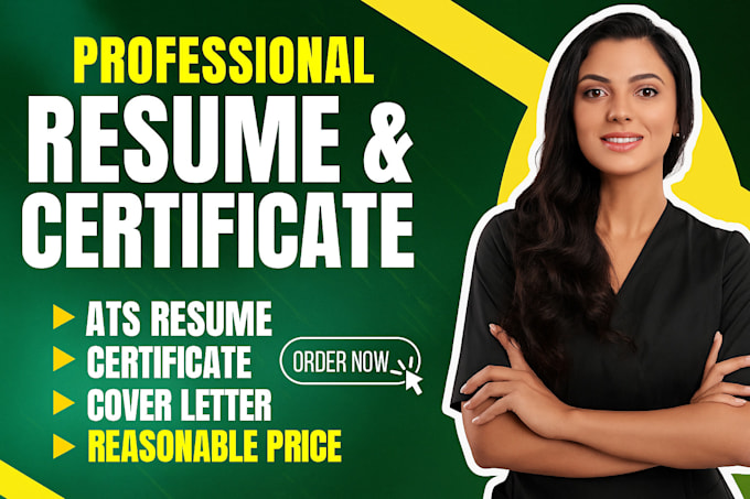 ats friendly resume and professional certificate design