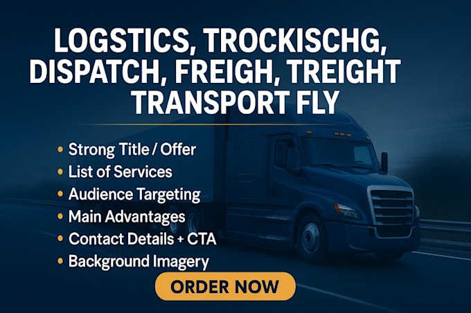design professional logistics trucking dispatching flyer
