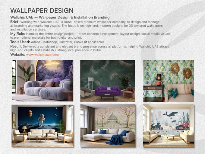 design custom wallpaper murals for bedroom, office, kids room or any wall