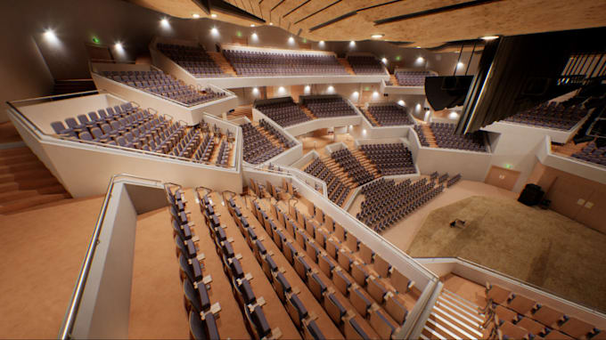 Design 3d environment concert hall, church auditorium, architectural ...