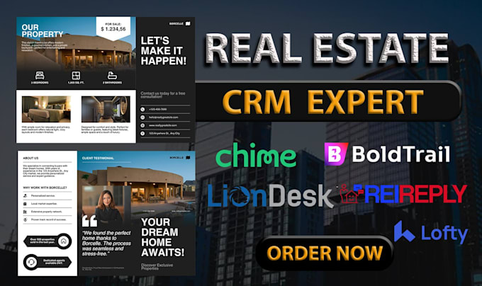 set up kvcore, chime, lofty, liondesk, houzz, rei reply, boldtrail CRM website