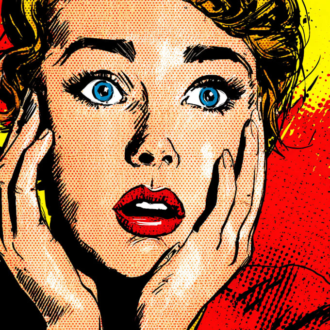 design a retro pop art roy lichtenstein style