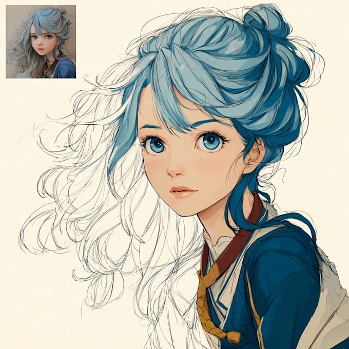 draw an anime character illustration for commercial use