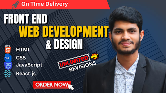 build a modern and responsive frontend using HTML, CSS, javascript, and react