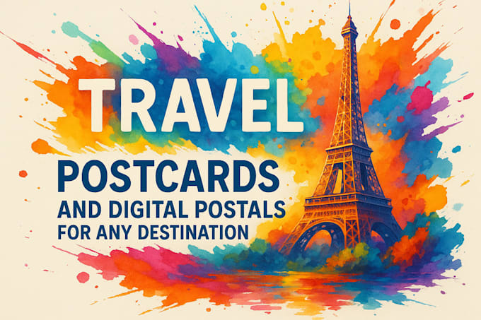 design custom, artistic travel postcards and digital postals for any destination