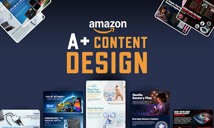 create amazon a plus content, image editing and  amazon ebc design