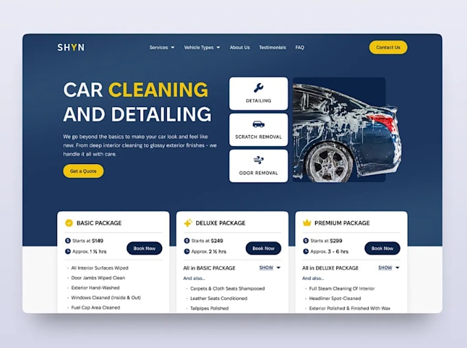 develop car detailing website roadside assistance website auto detailing website