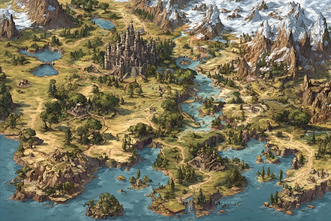 do fantasy map design map maker vector map illustration