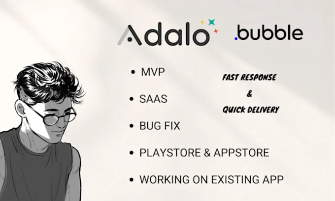 develop adalo bubble io glide buildfire website mobile web app saas mvp expert