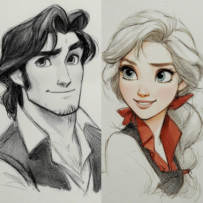 design beautiful disney style portraits