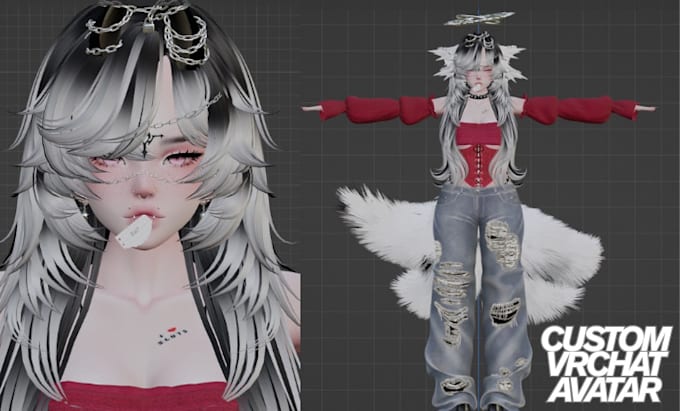 create custom vrchat avatar vrchat model 3d vtuber avatar for pc and quest