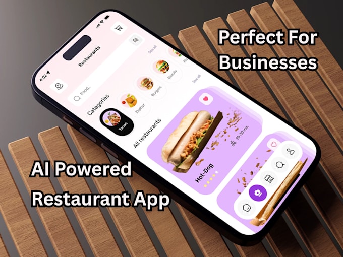 Develop ai food delivery app website for single or multi restaurant ai ...