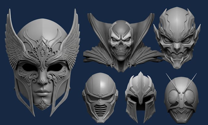 sculpt 3d mask 3d helmet 3d cosplay 3d halloween mask for 3d printing