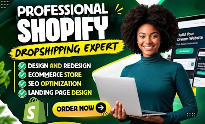 build shopify store, shopify website design, dropshipping store design