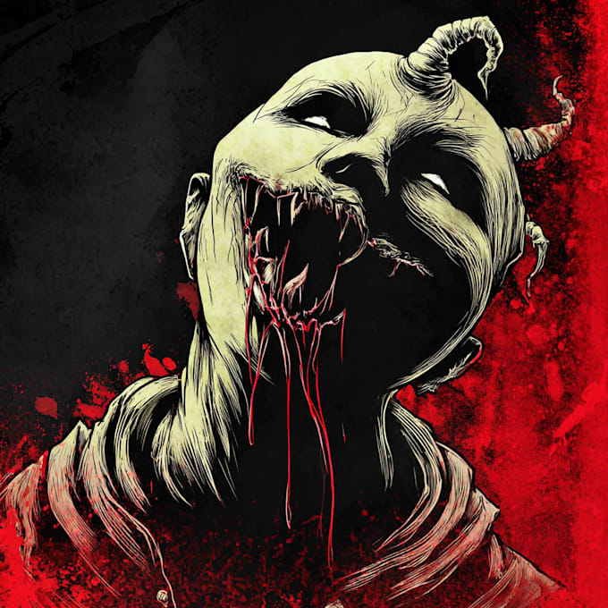 make a horror style illustration, artwork, cover