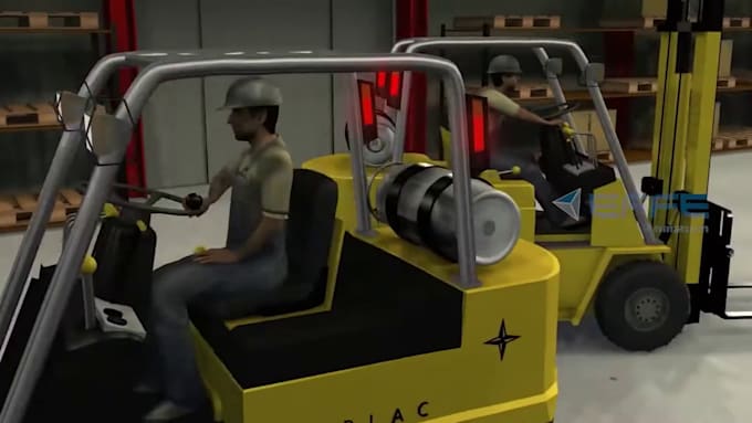 do 3d industrial factory animation warehouse visualization production line video