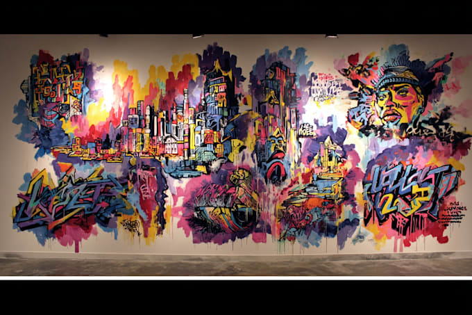 create graffiti pop art canvas designs and murals