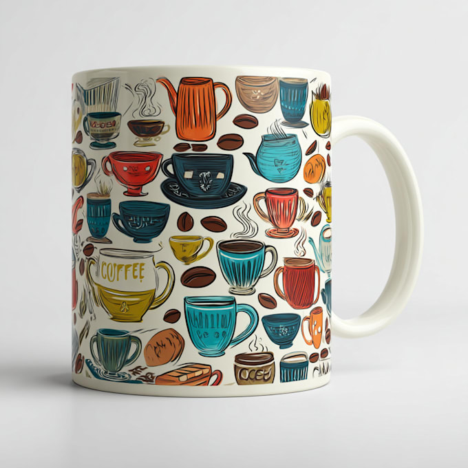 do attractive custom coffee mug design for you