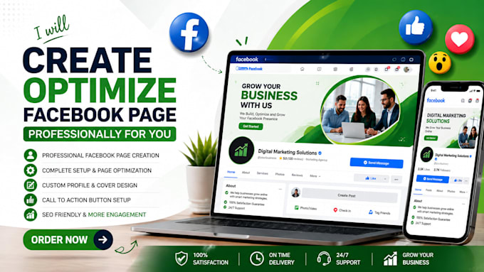 create facebook page professionally and optimize for you