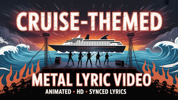 cruise dynamic animated metal lyric video for your song with powerful animation