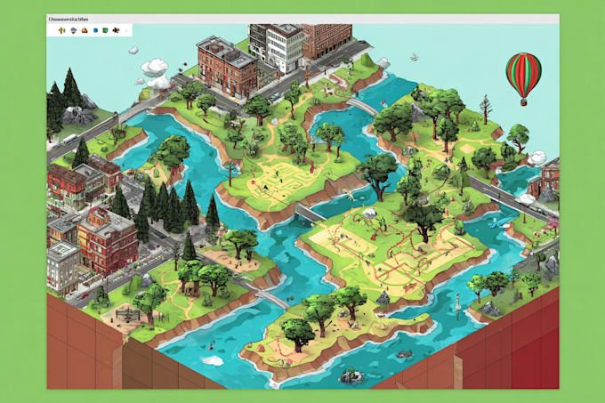 draw high quality vector or isometric map illustrations