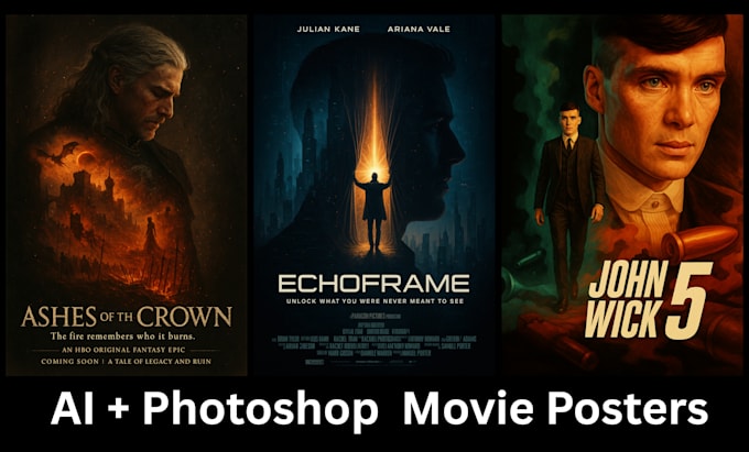 design a movie poster using ai and photoshop