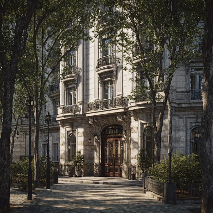 render realistic exterior of the building