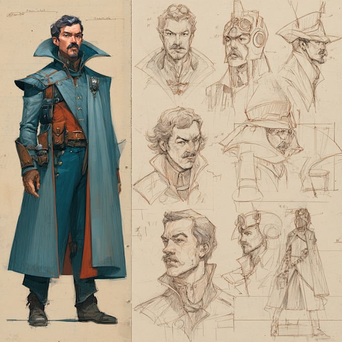create scifi, fantasy, superhero character design