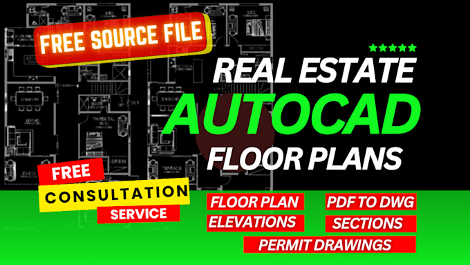 redraw 2d floor plan for real estate agent