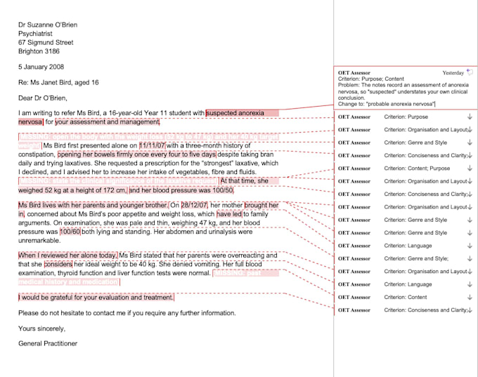 tutor you on oet writing subtest