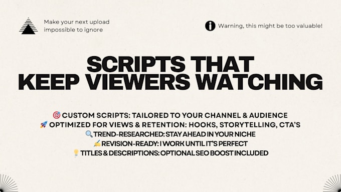 be your professional youtube scriptwriter for viral videos