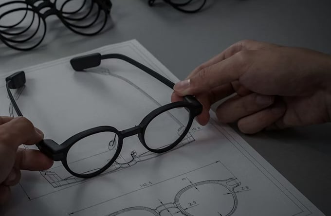 design 3d ai smart sunglasses with camera and realistic rendering