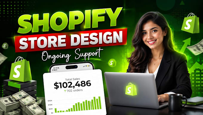 build shopify store design, redesign shopify website, dropshipping store
