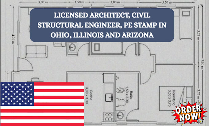 license architect civil structural engineer, pe stamp in ohio, illinois, arizona