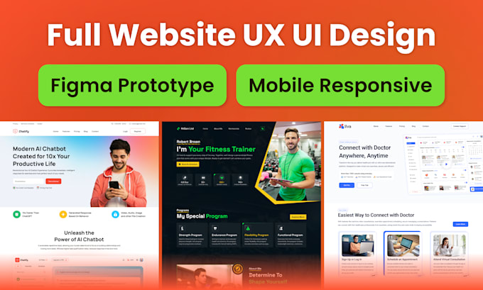 Do figma landing page design, website ui ux and modern website design ...
