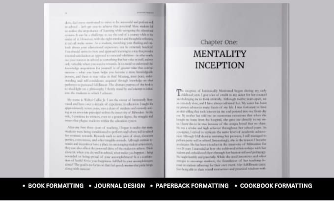 ebook formatting, paperback book formatting, journal design, cookbook formatting