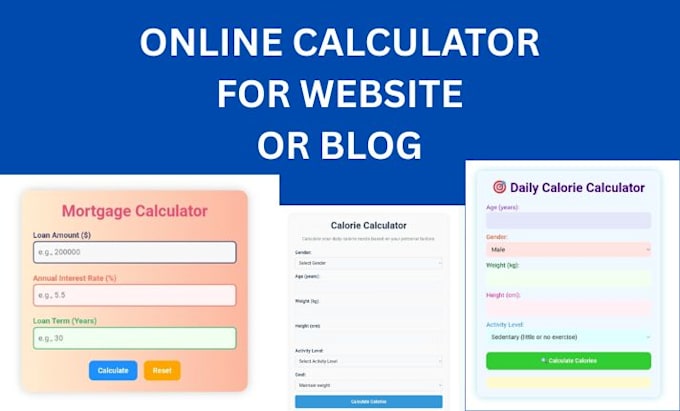 create an online calculator for your website or blog