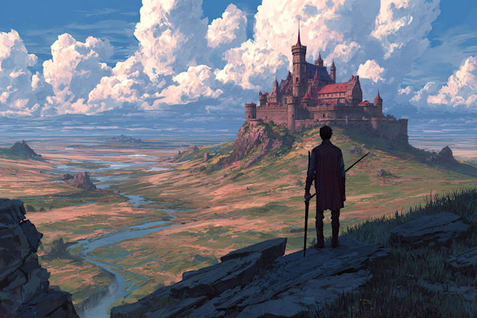 illustrate a surreal landscape or city drawing