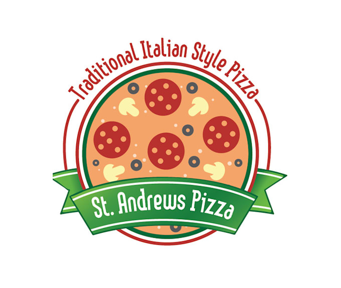 design pizza monogram colorful logo
