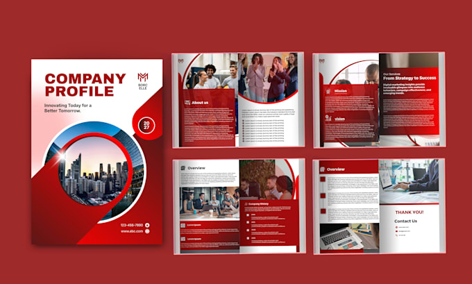 design company profile, proposal, employee handbook, annual report and ebook
