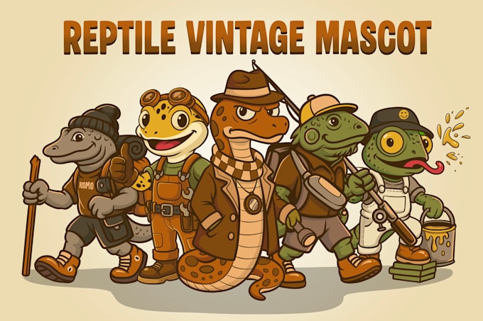 design a unique reptile mascot and logo for your brand