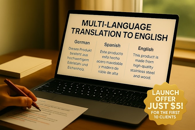 translate german and spanish to english with human editing