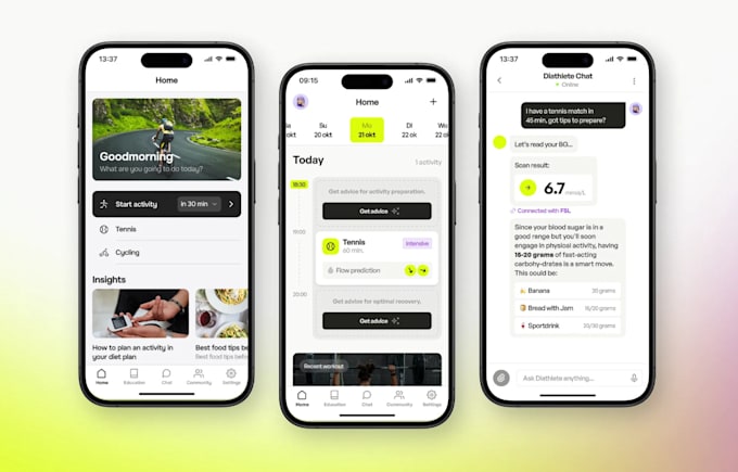 develop calories tracking website, ai diabetes website, therapy website